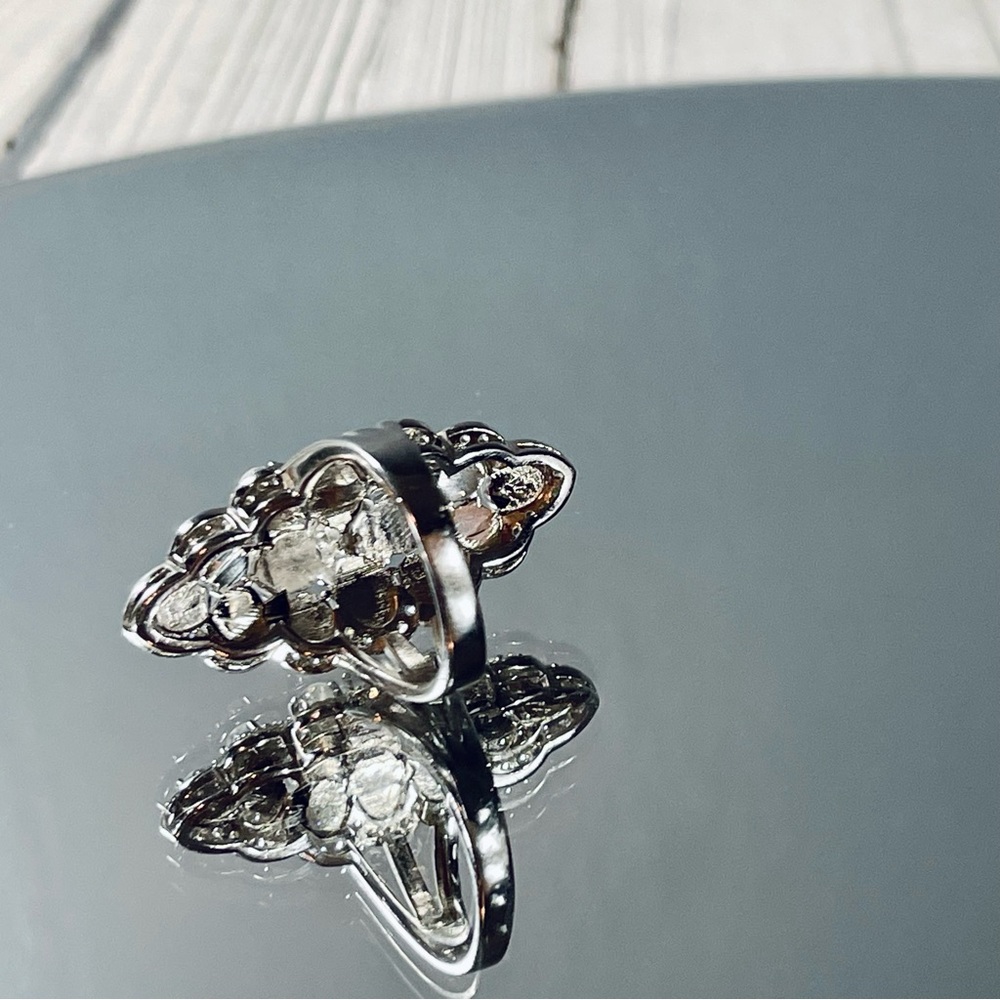 SOLD Colleen Lopez Sterling Silver
Moonstone & White Zircon Statement Ring - Picture 8 of 8